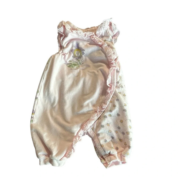 Vintage Anne Geddes baby size 0-3 months pink romper - Picture 1 of 6
